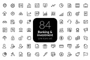 Banking & investment icons, an Outline Icon by AIWD (Thumbnail 1 of 2)
