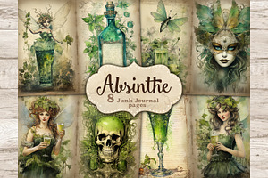 Absinthe Junk Journal Pages