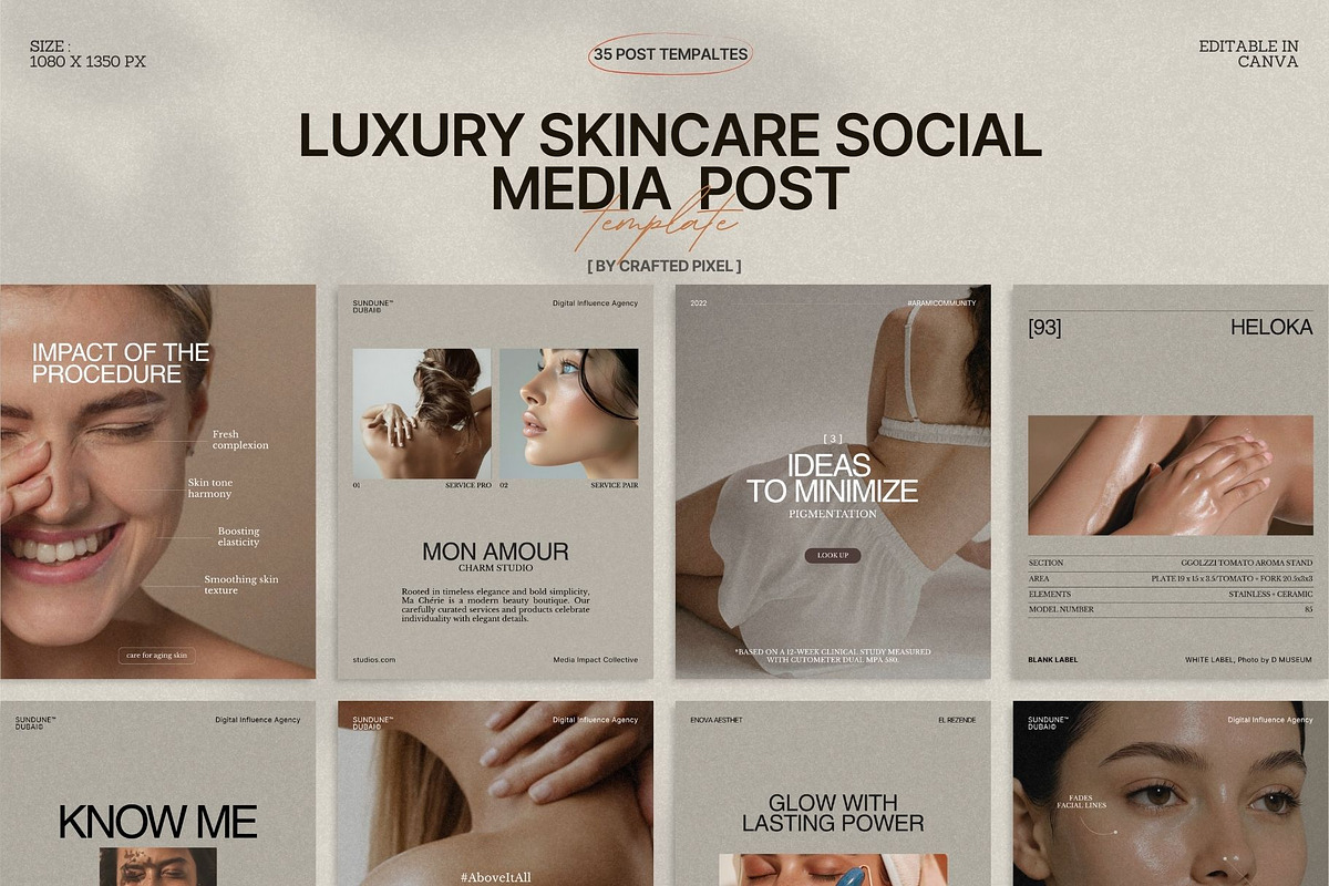 Soft Skincare Canva Post Set
