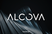 Alcova CC - Modern Futuristic Font, a Sans Serif Font by Alberto Fontense (Thumbnail 1 of 4)