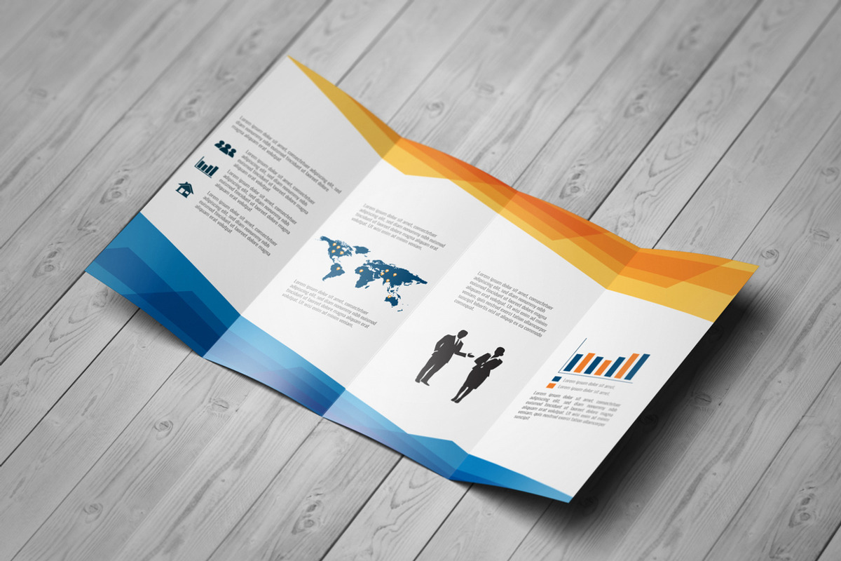Double Gatefold Brochure Mockup, a Print Template by MassDream (Photo 3 of 10)