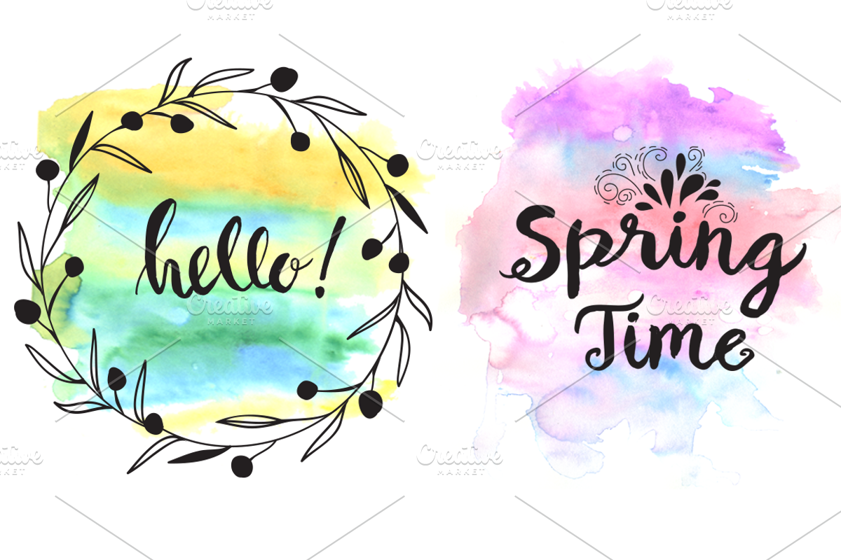 Watercolor splotches clipart set., a Brush Add-On by mcherevan (Photo 3 of 4)