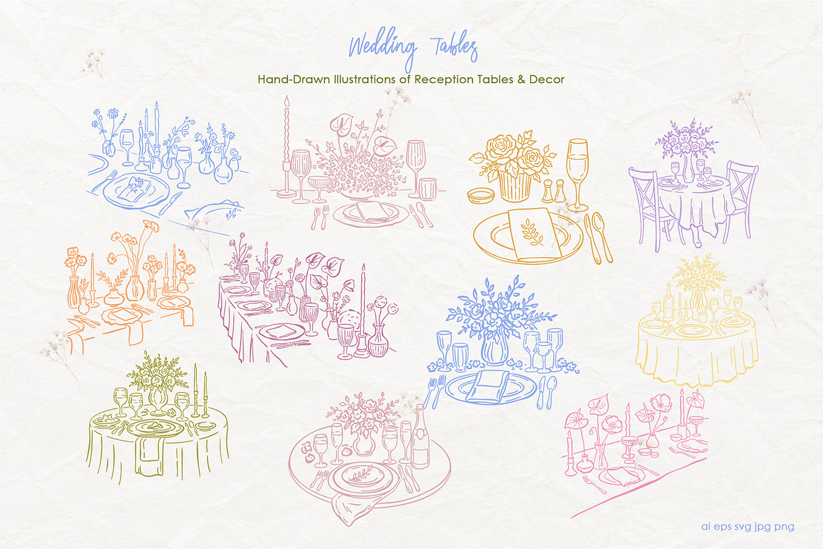 Dopamine Garden Wedding Clipart Pack, a Decorative Illustration by SunnJaneArt (Photo 9 of 20)