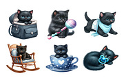 Black Cat Nursery Baby Clipart Png, an Illustration by Daily.Designs (Thumbnail 2 of 5)