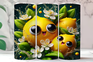 Vibrant Summer Lemon Tumbler, a Background Photo by LamanAzalea