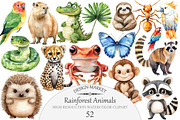 Rainforest Animals Clipart, an Illustration by Design Market (Thumbnail 1 of 5)
