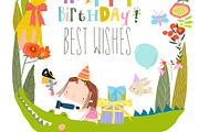 Girl Animals celebrating Birthday, a Person Illustration by Maria Starus (Thumbnail 3 of 3)