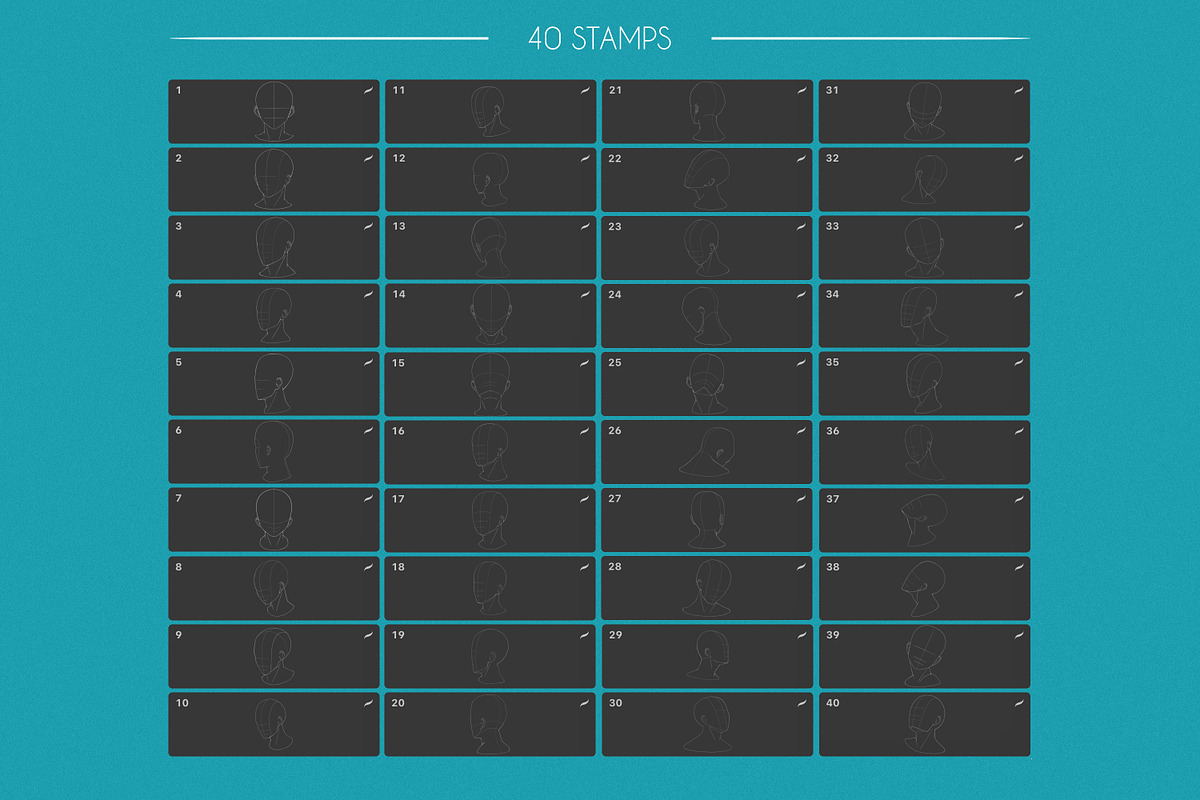 Procreate Portrait Stamps, a Brush Add-On by SmuffizStudio (Photo 2 of 3)