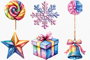 Watercolor Whimsical Holiday Clipart, an Illustration by Canvas Craft (Thumbnail 3 of 7)