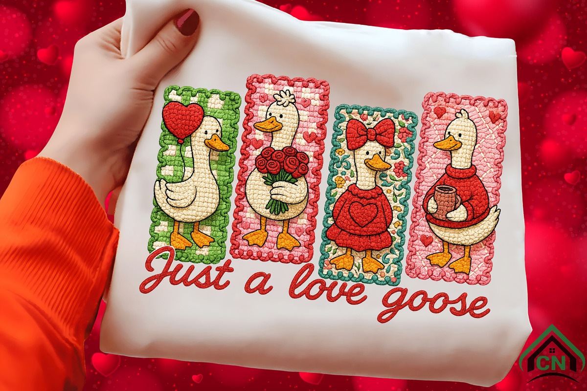 Faux Yarn Valentine Goose Coquette, an Illustration by Craft Nest (Photo 1 of 7)