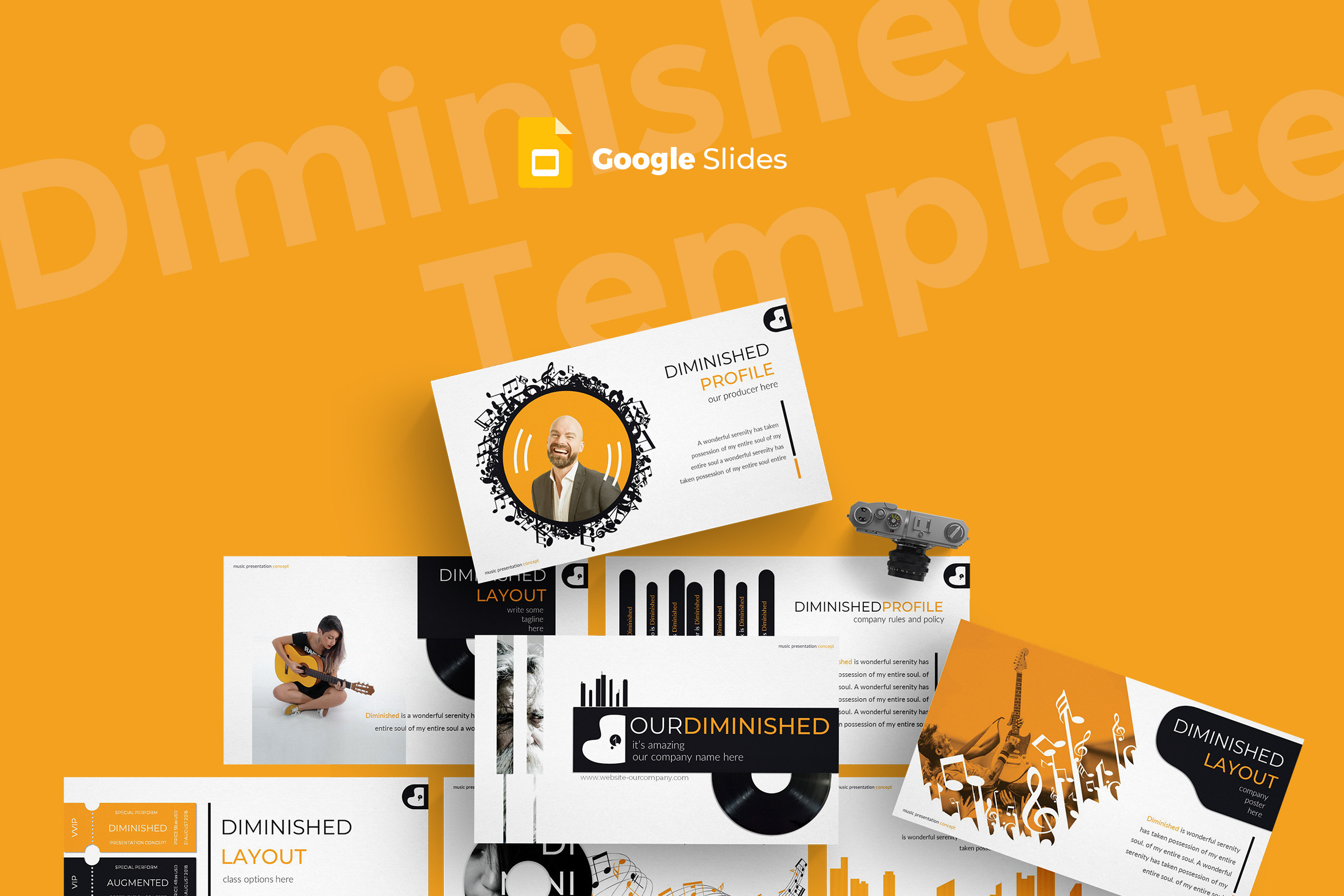 Diminished - Google Slides Template, a Presentation Template by AQR Studio