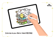Easter Bookish Fun Coloring Pages, a Seasonal Illustration by Ink Gallery (Thumbnail 4 of 4)