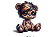 Distressed Emo Teddy Bear PNG Set, an Animal Illustration by DoubleTwists (Thumbnail 5 of 5)