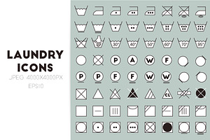 Laundry symbols line design