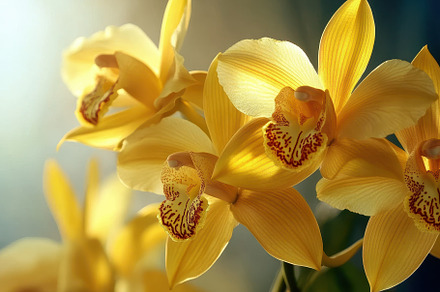 Beautiful yellow orchids bloom grace, a Photo by Iftikhar Alam