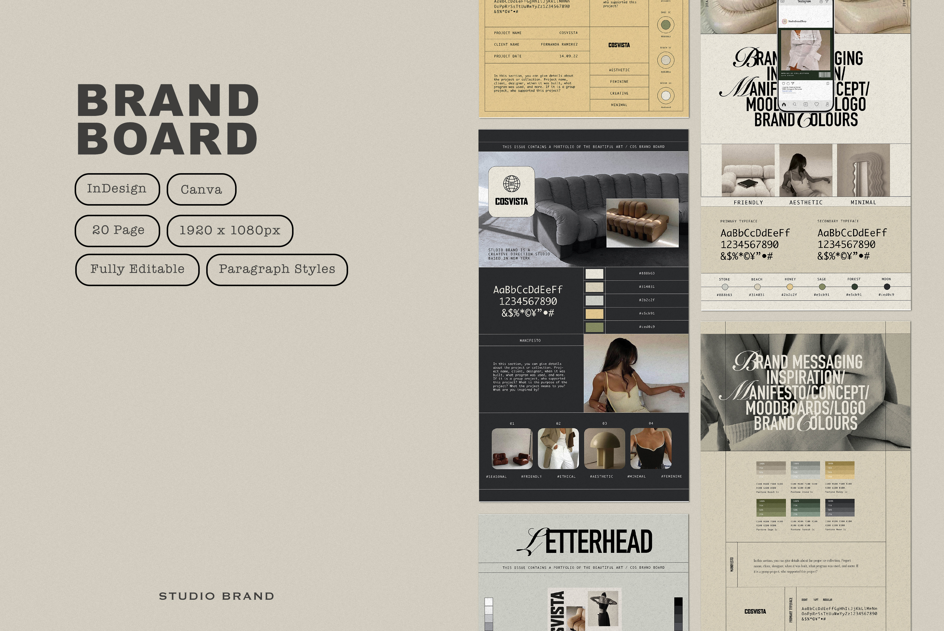 Cos  Brand Board  Canva  Indesign by Studio Brand  Creative Market