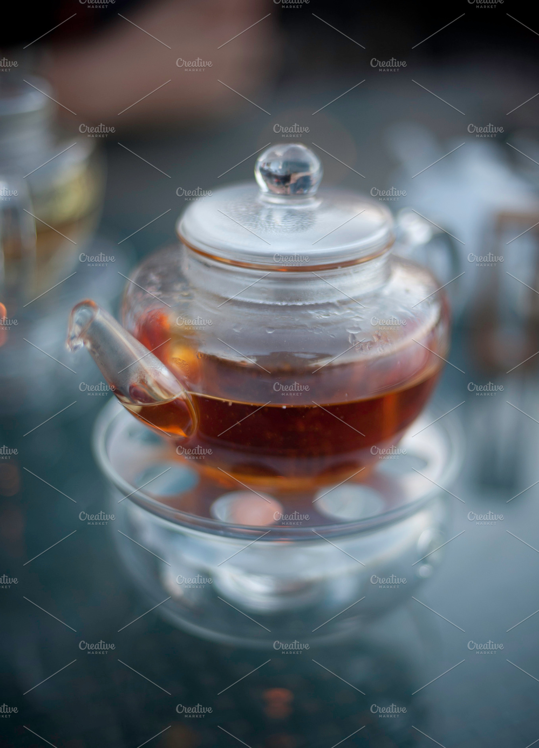 Afternoon Tea Containing Tea Glass And Pot