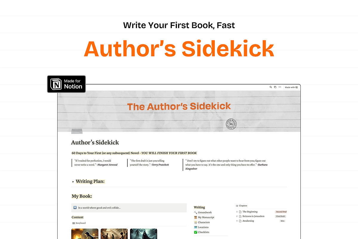 Author’s Sidekick: Notion Writing, a Templates & Theme by Is Right Here (Photo 1 of 5)