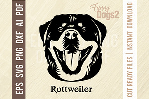 Rottweiler - Funny Dog SVG Stencil