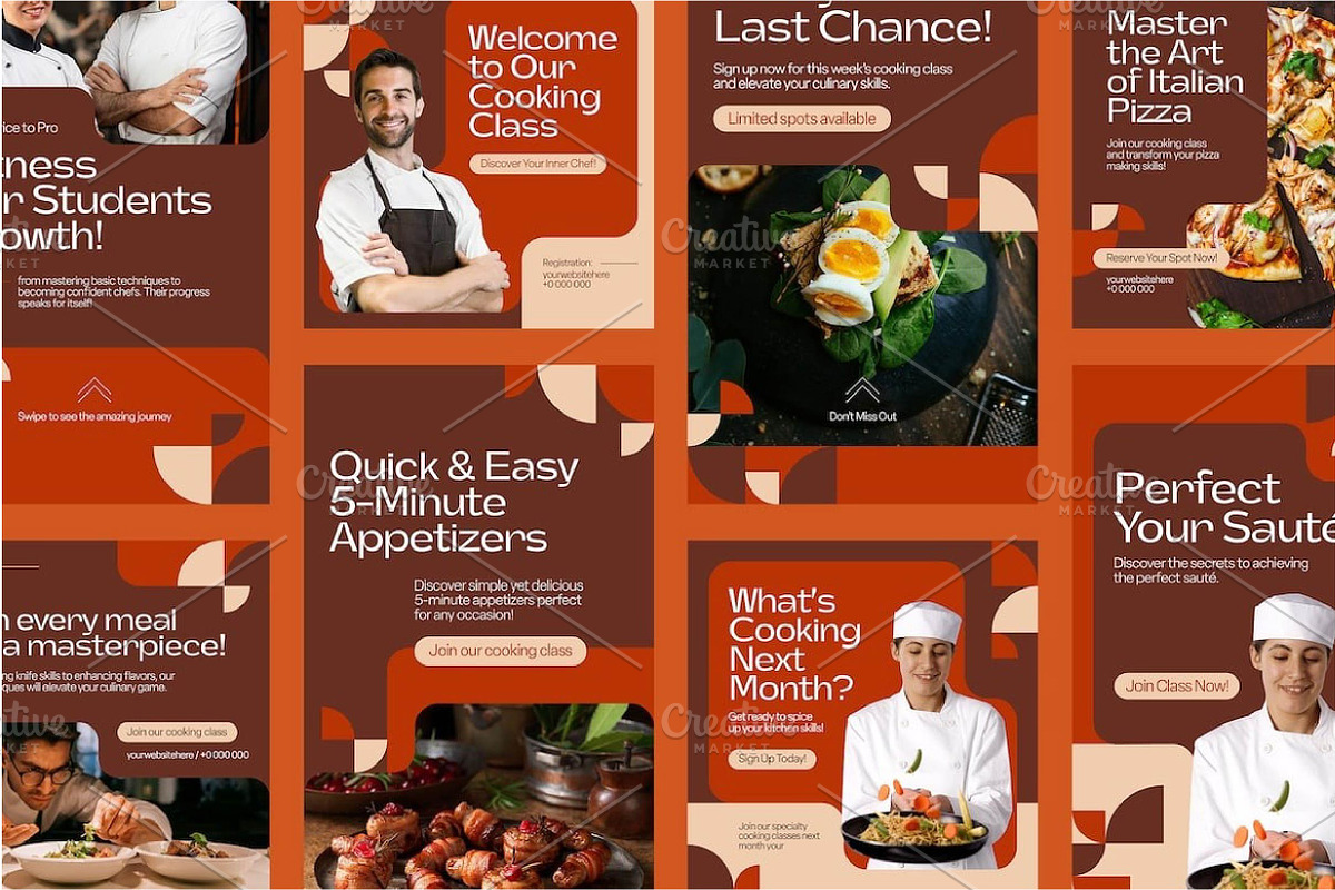 Cooking Class Instagram Template, a Marketing Template by fashionaddict (Photo 6 of 6)
