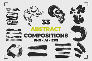 33 ABSTRACT COMPOSITIONS (vector), a Decorative Illustration by Bonfloret Studio