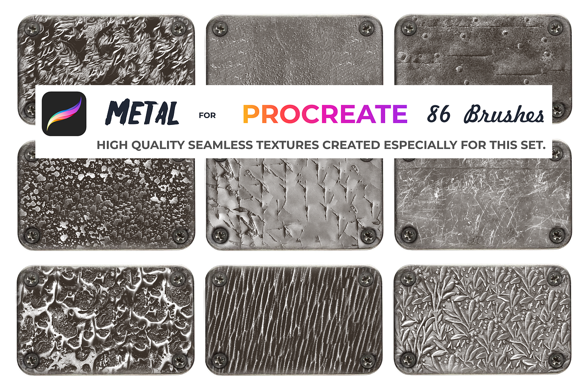 Metal brushes for Procreate, a Brush Add-On by Graphics Resources (Photo 6 of 15)