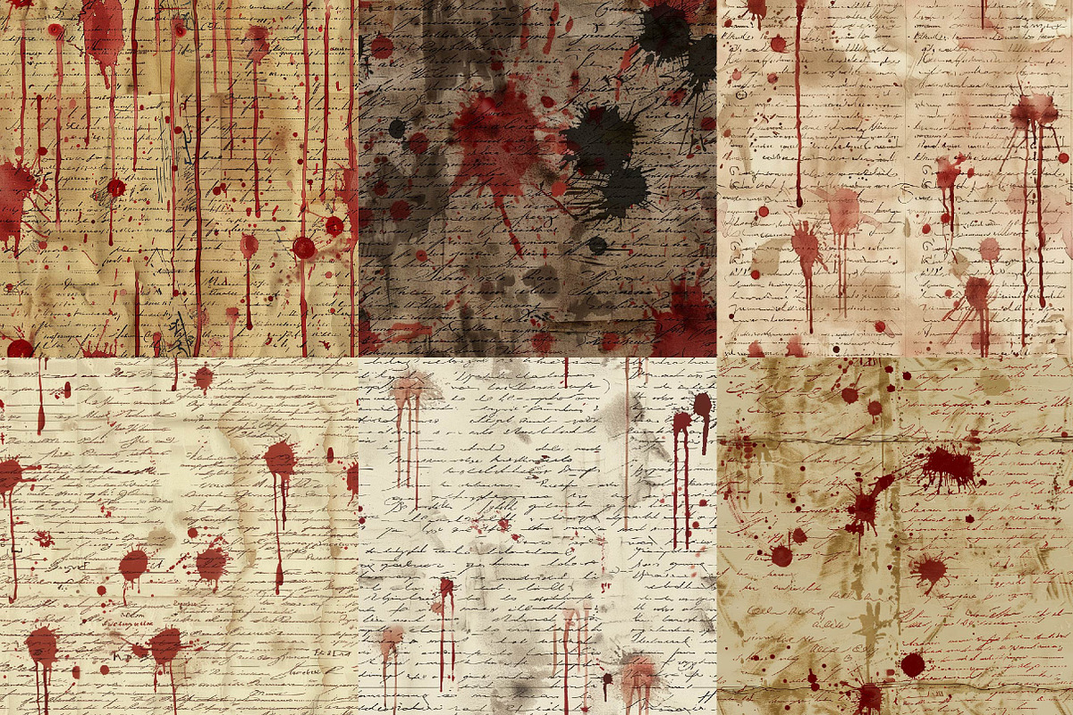 Bloody Letters Digital Paper, a Texture Illustration by DreamPrint404 (Photo 2 of 3)
