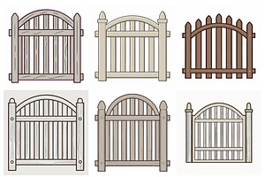 Finishes of Cartoon Wooden Fence Gat, an Object Graphic by Billah Hub