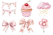 Watercolor Pastel Birthday Clipart, a Seasonal Illustration by CitraGraphics (Thumbnail 5 of 6)