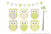 Owls Clipart & Patterns in Bamboo, an Animal Illustration by Amanda Ilkov (Thumbnail 2 of 4)