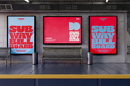 Three Subway Billboards Mockup, an Advertising Mockup by Hubzway