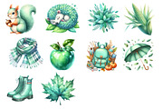 Mint Fresh Green Autumn Clipart, an Illustration by Dream Creation (Thumbnail 4 of 4)
