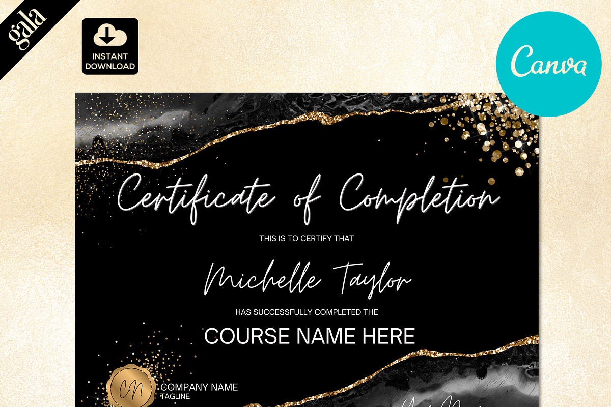 Certificate of Completion Template, a Stationery Template by savanamm design