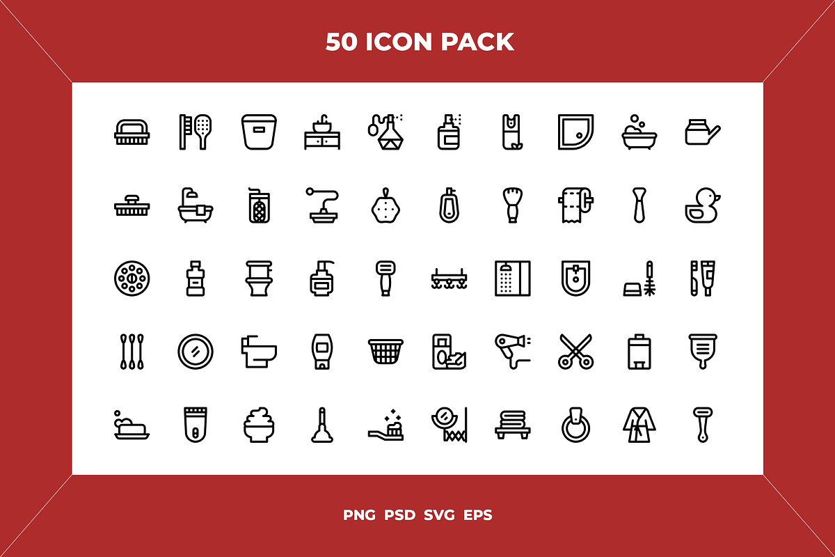 Bathroom icons, an Outline Icon by Wencory (Photo 1 of 2)