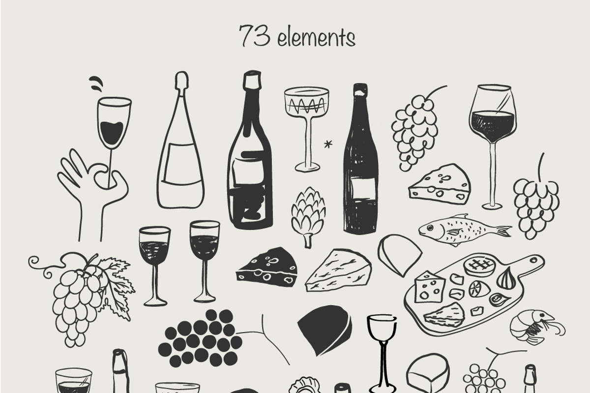 Aesthetic Vine / Winery and Food, an Object Graphic by Oxi An illustrator (Photo 2 of 7)
