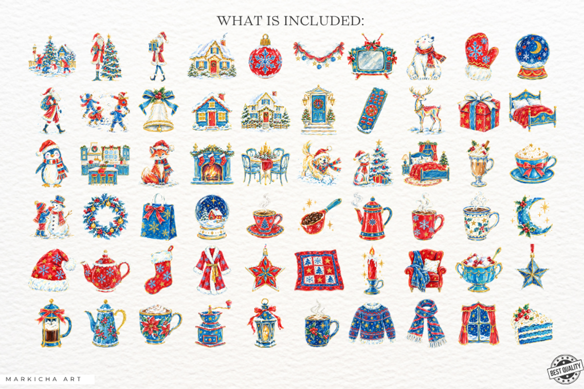 Christmas Night Clipart, a Seasonal Illustration by Markicha Art (Photo 4 of 6)