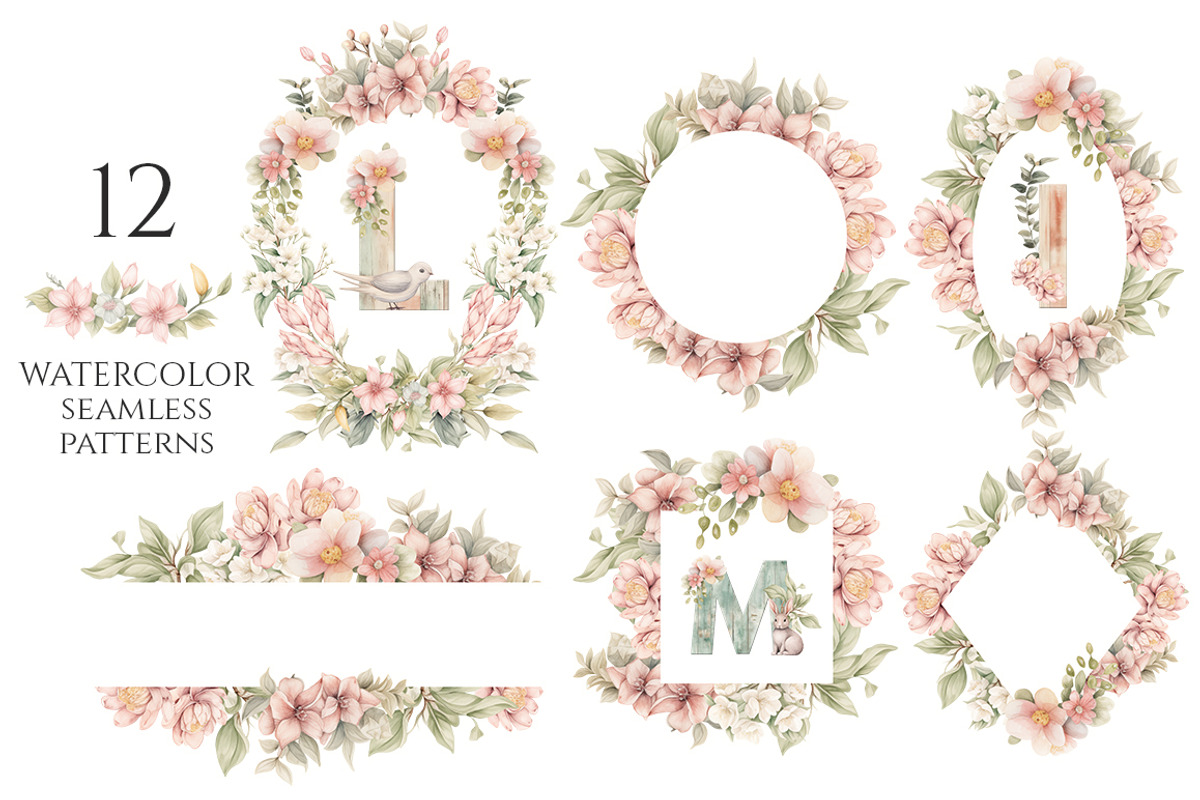 Watercolor Happy Easter Collection, a Decorative Illustration by Evgeniia (Photo 11 of 17)