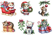Kitten Christmas Clipart, an Illustration by DreamArtGraphic (Thumbnail 2 of 6)