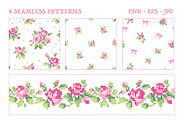 Cross Stitch Roses Seamless Patterns, a Decorative Illustration by Lembrik's Artworks (Thumbnail 5 of 7)