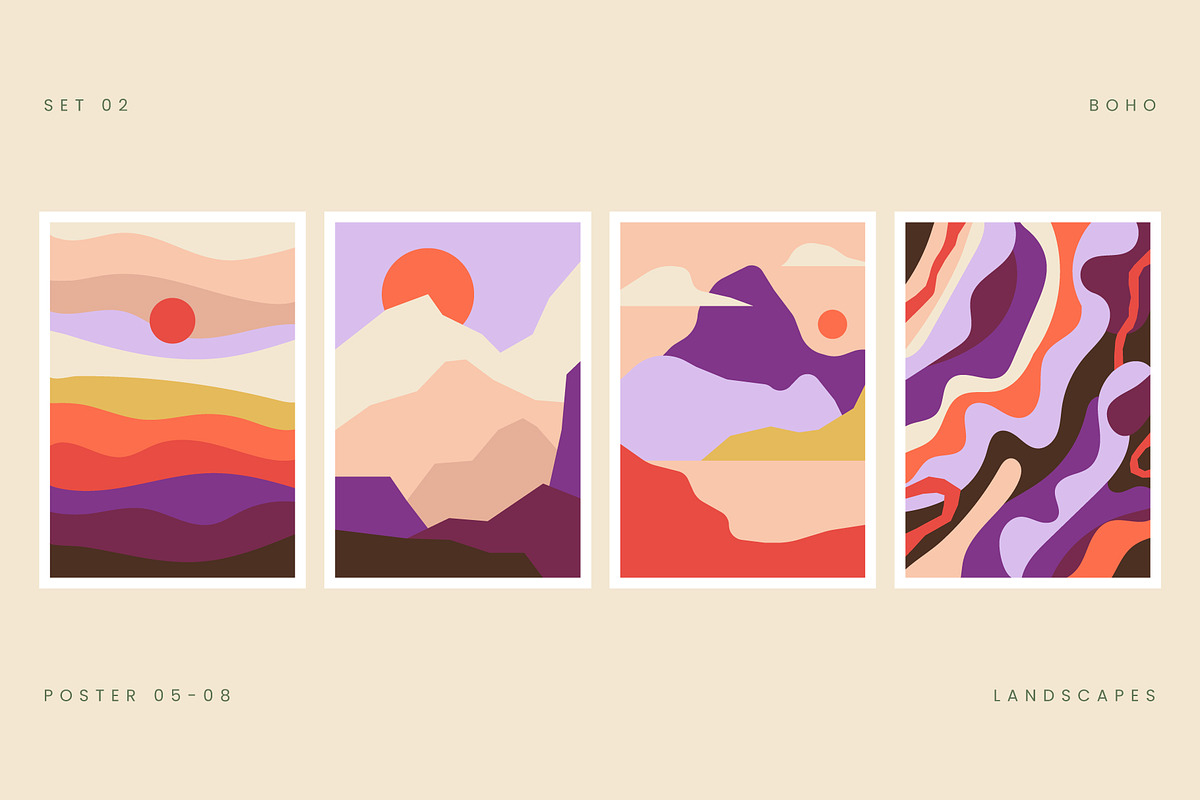 Boho Minimalist Landscapes, a Decorative Illustration by Léo Alexandre (Photo 3 of 13)