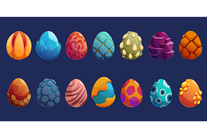 Fantasy dragon eggs. Cartoon neon, an Illustration by Valerie Bodnar