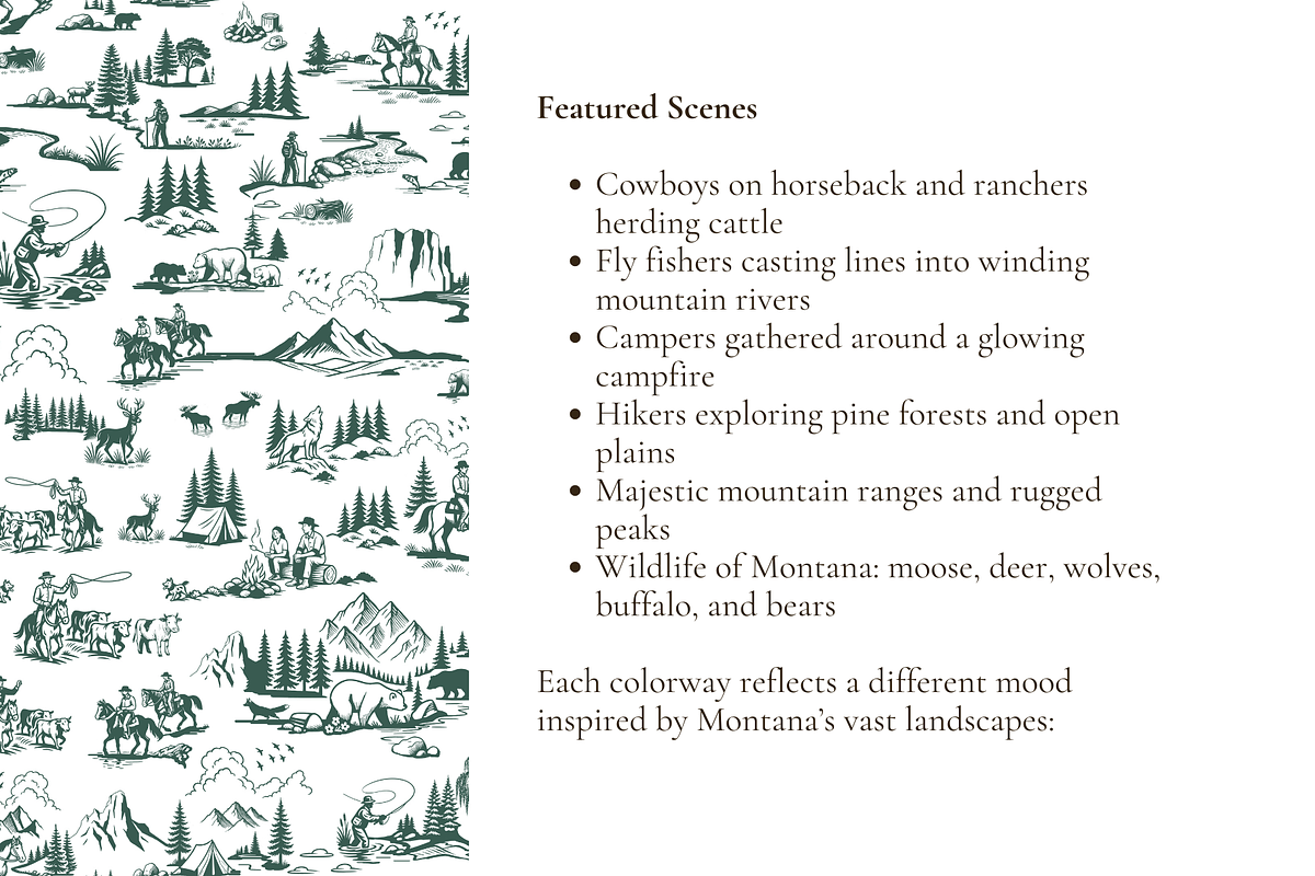 Montana Seamless Pattern Set, a Pattern Graphic by Hughes Studio (Photo 4 of 9)