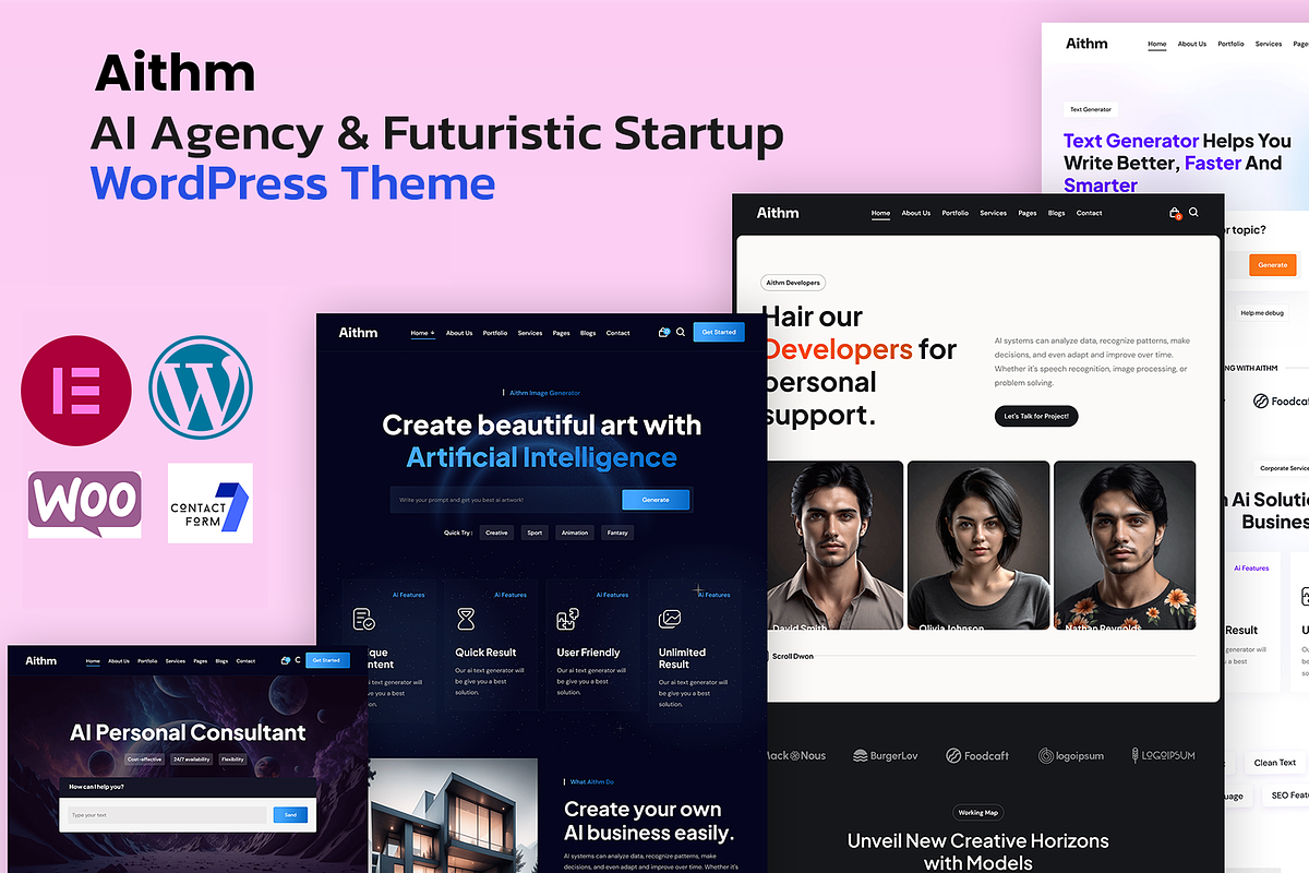 Aithm - AI & Startup WordPress Theme, a WordPress Template by Helenshop (Photo 1 of 2)