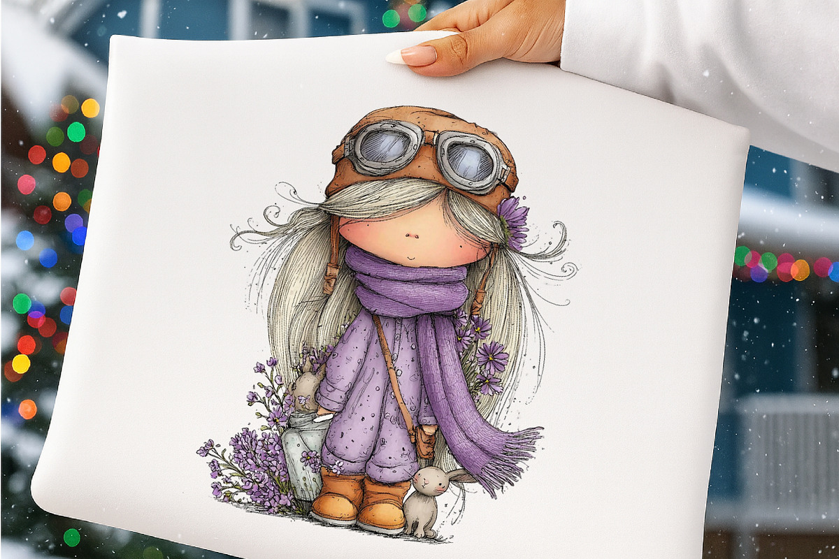 Whimsical summer girls clipart, an Illustration by SinaCreation (Photo 8 of 8)