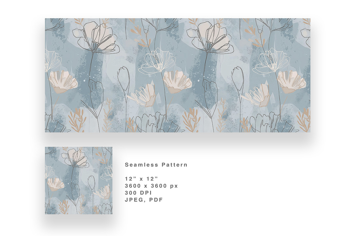 6 Seamless Pattern: Abstract Blue, a Pattern Graphic by StudioCitra (Photo 10 of 10)