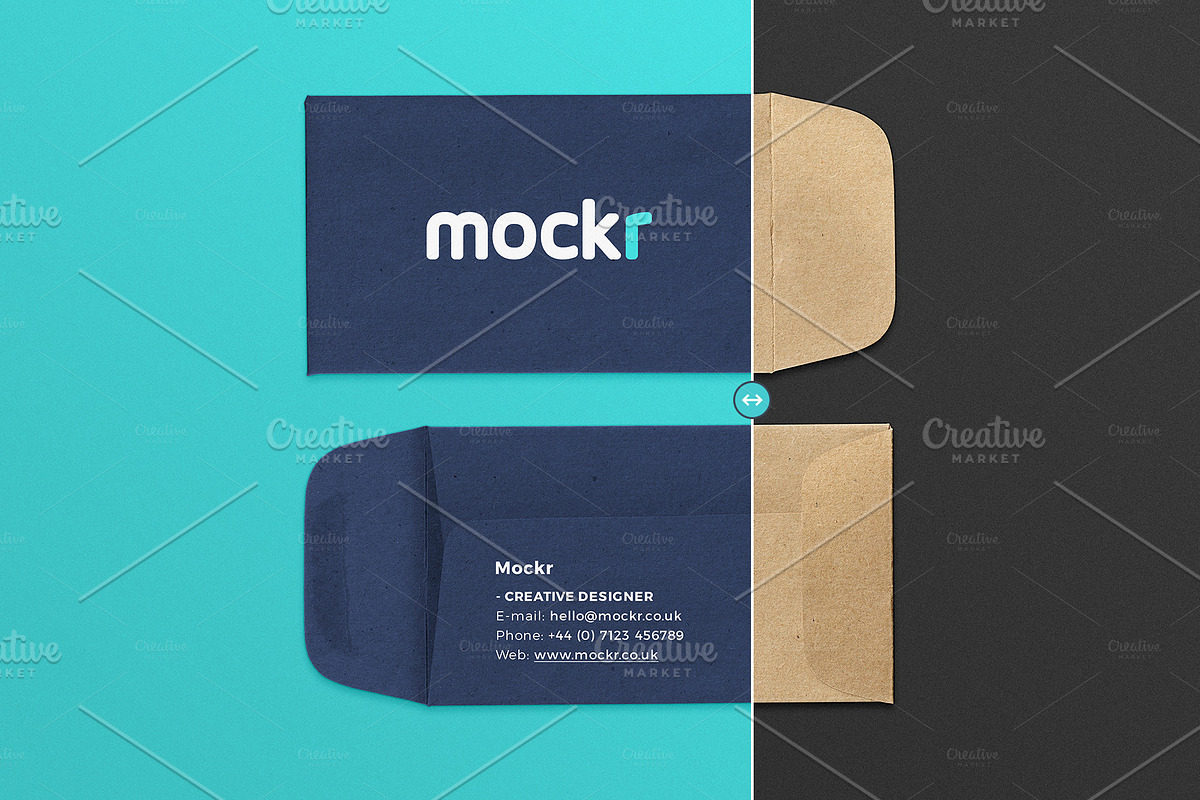 Envelope Business Card Mockup PSD, a Print Template by Mokr (Photo 3 of 4)