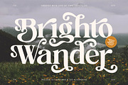 Brighto Wander Retro Serif Font, a Serif Font by timelesstype.co (Thumbnail 1 of 20)