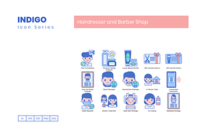 70 Hairdresser And Barber Shop Icons