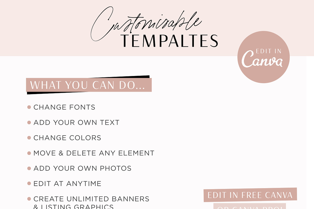 Etsy Shop Kit Pink Banners, a Branding & Logo Template by Macarons and Mimosas (Photo 6 of 9)