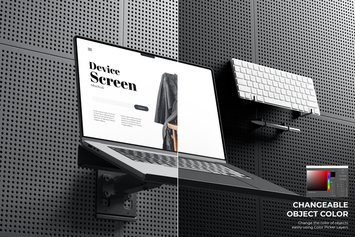 Device Screen Mockup With Pegboard, a Device Mockup by Rizky Audymas (Photo 6 of 7)